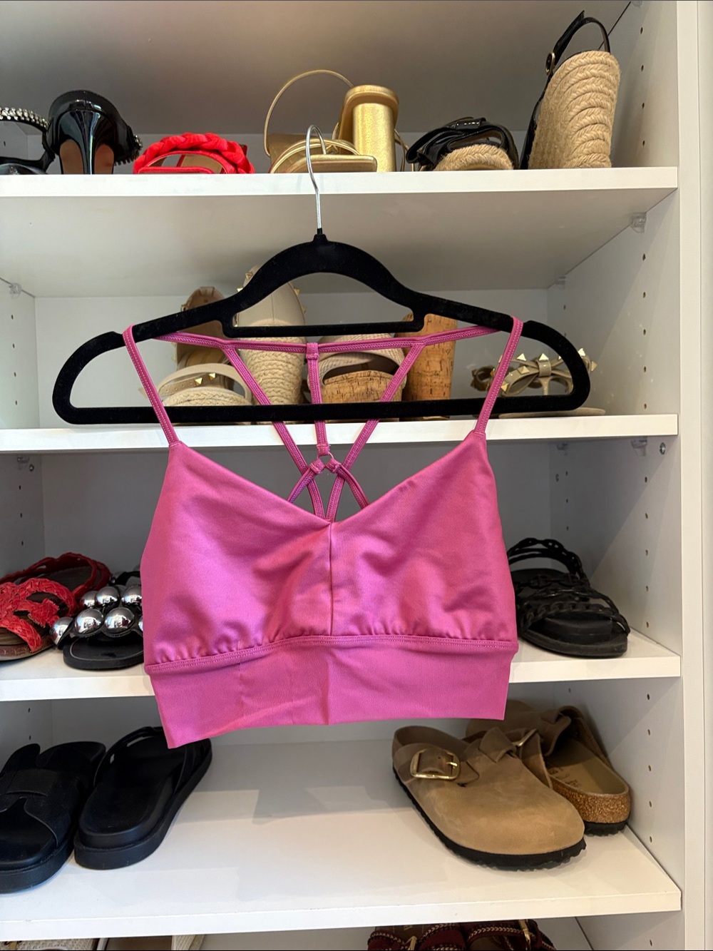 ALO Yoga Strappy Bralette - Hot Pink size S